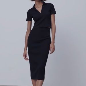 Zara Ripped Crop Polo Shirt